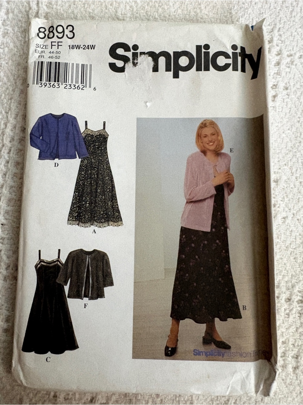 Simplicity Pattern 8893 FF for Misses’ Dress and Knit Cardigan